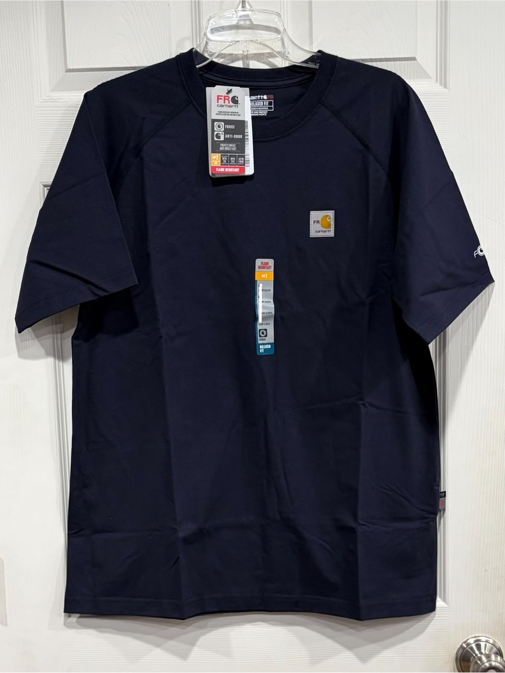 Carhartt Men's XL Flame Resistant Force T-Shirt Short Sleeve Navy Blue NWT